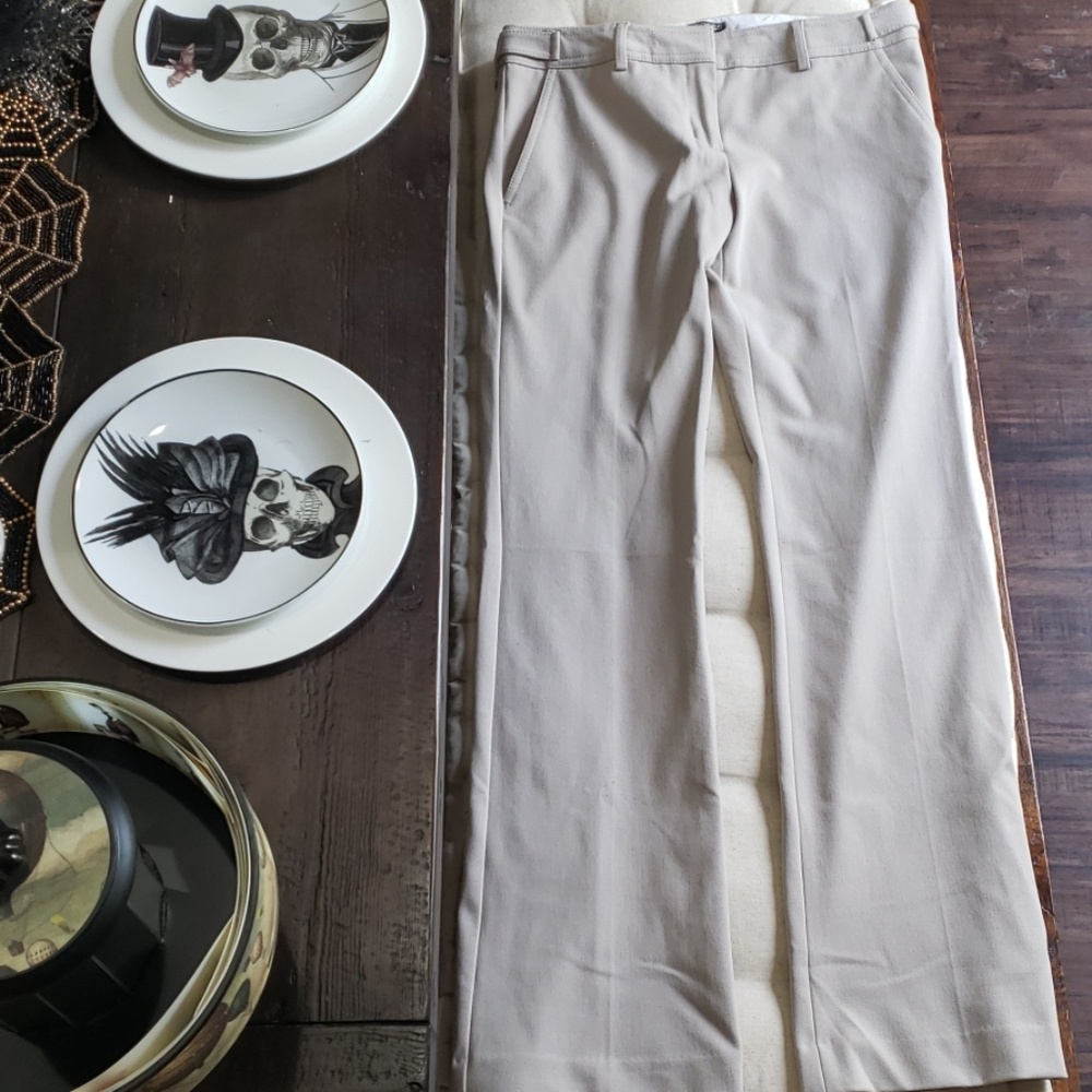 Express Light Tan Flare Slacks